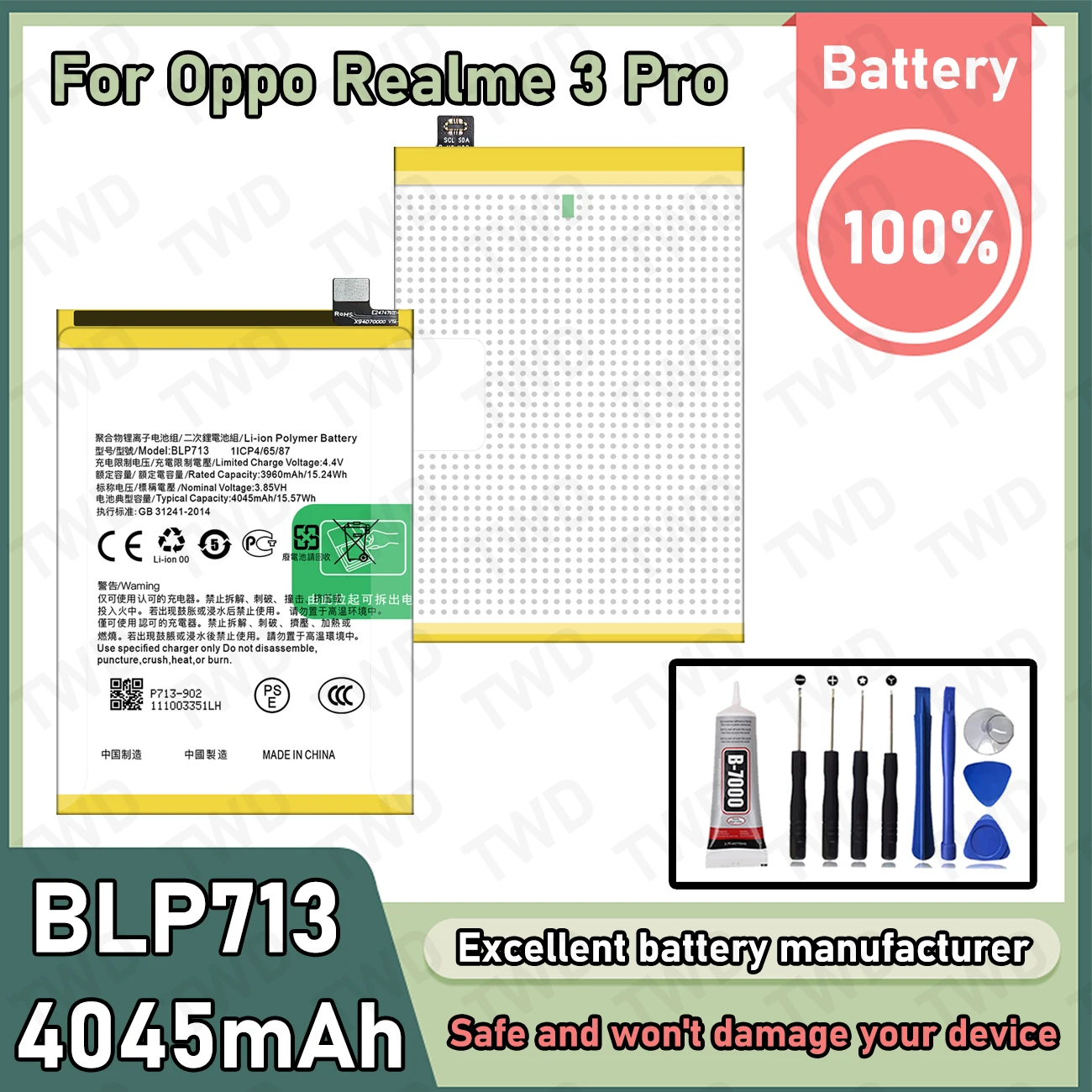 

BLP713 Large capacity Battery For OPPO Realme 3 Pro Batteries New High Quanlity +Free Tools