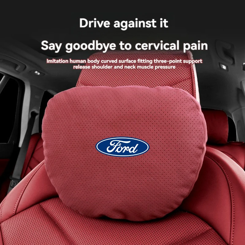 

Новая замшевая автомобильная подушка для шеи, подголовник сиденья, поясничная поддержка, подушка для Ford MK2 MK6 Ranger Fiesta Kuga Mondeo Fusion Escape Explorer