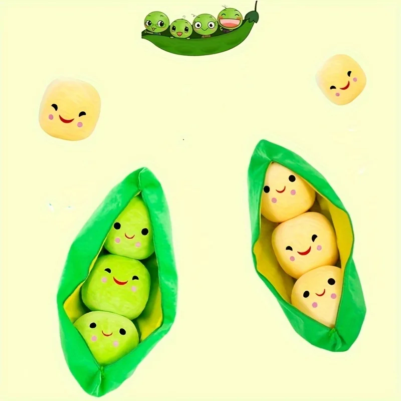 لطيف أفخم البازلاء شغل لعبة النبات الإبداعية البازلاء الأطفال Kawaii دمية الفول الطفل وسادة وسادة فتاة هدية