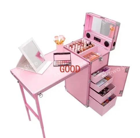 Portable Makeup Artist Nail Tables Foldable  Manicure Furniture Creative Multi-function Pull Rod