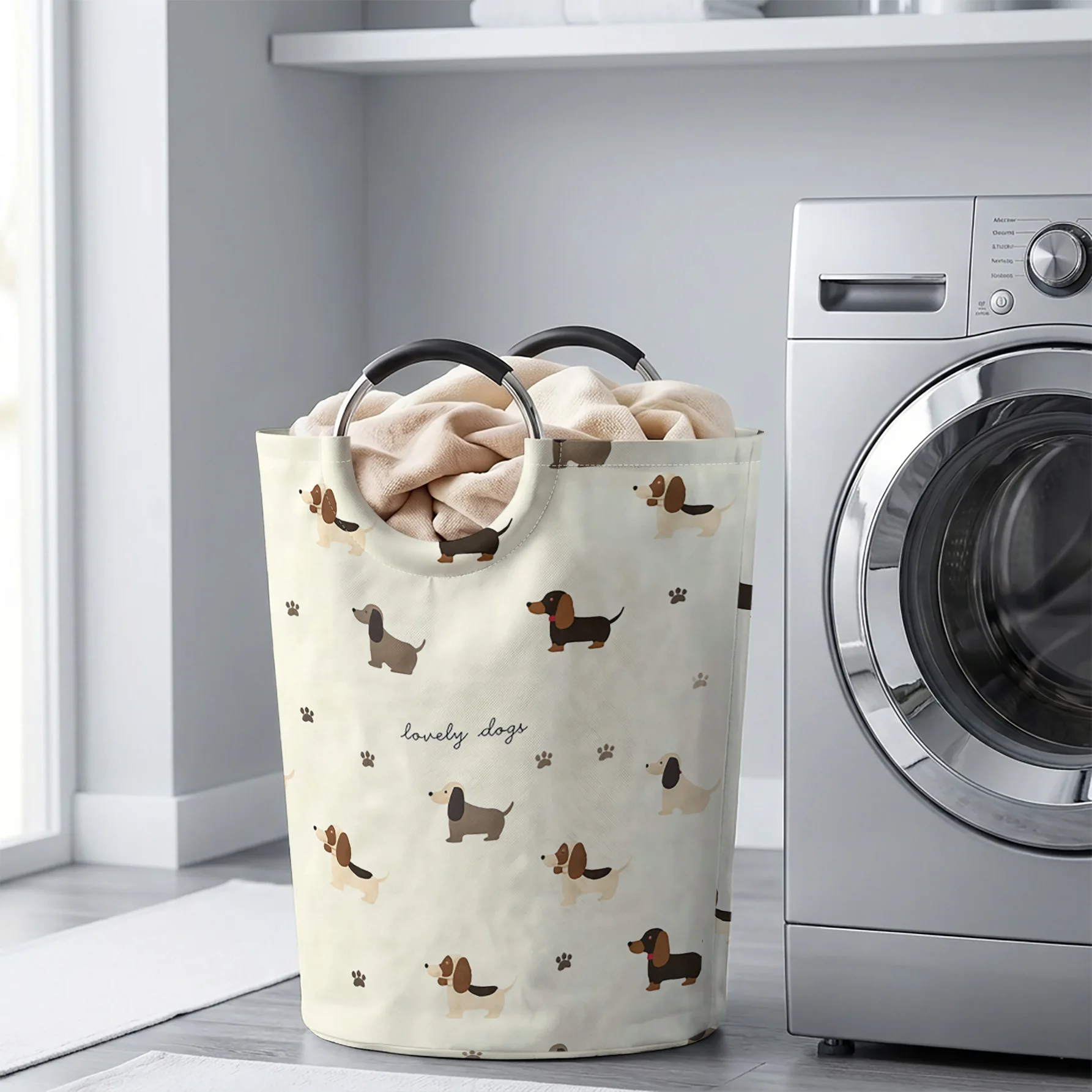 Lovely Dachshund Handheld Storage Basket, For Laundry, Bedroom & Home Sundries Storage