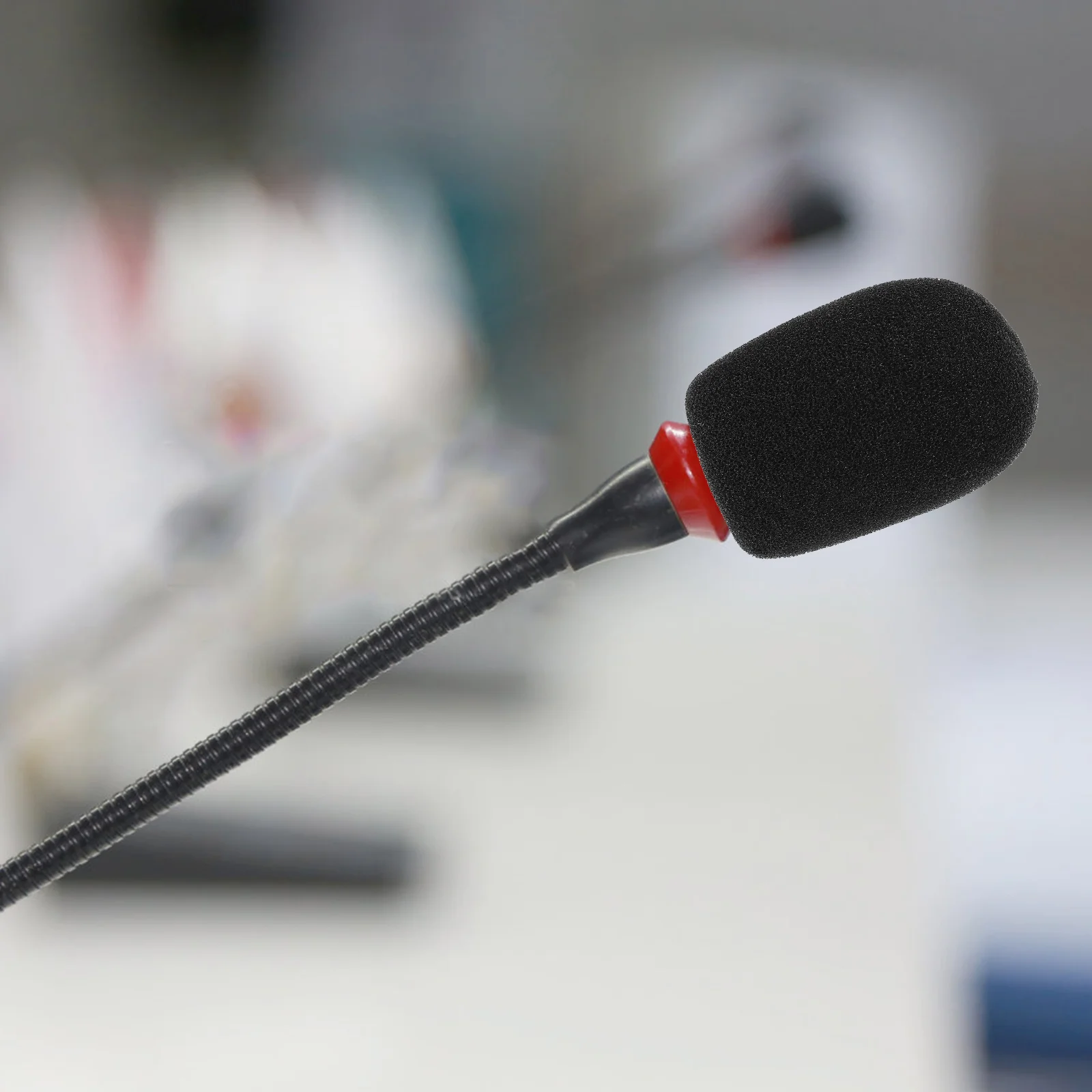 

10Pcs Microphone Cover Sponge Replacement Windscreen Noise Reduction Mic Cover for Stage Conference Recording Microphone Covers