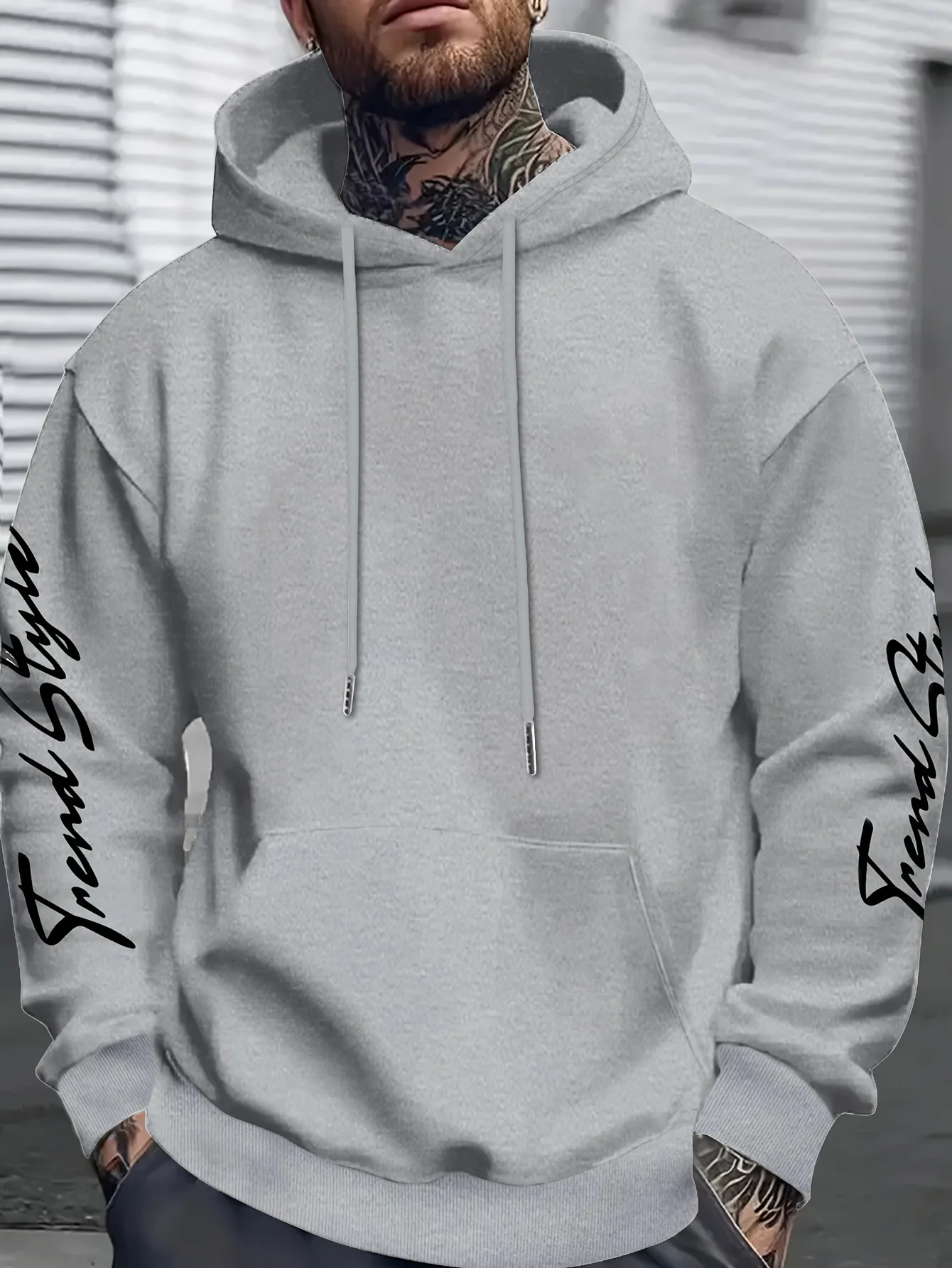 New model: men’s hooded long-sleeve loose-fitting casual printed basic sweatshirt. Perfect for young people in spring, summer, a