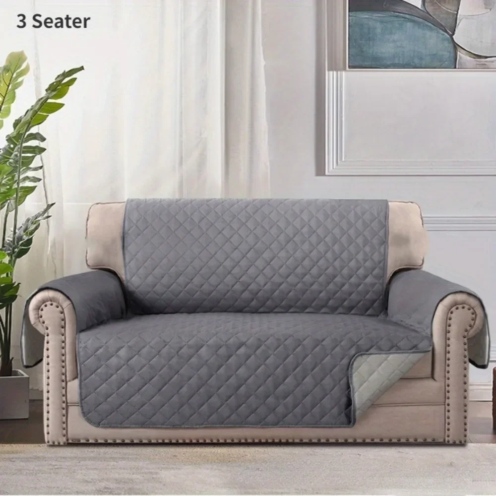 Housse de canapé 1/2/3 places, housse de canapé pouvant être retournée, housse de protection imperméable pour meubles, housse de canapé pour animaux de compagnie, gris