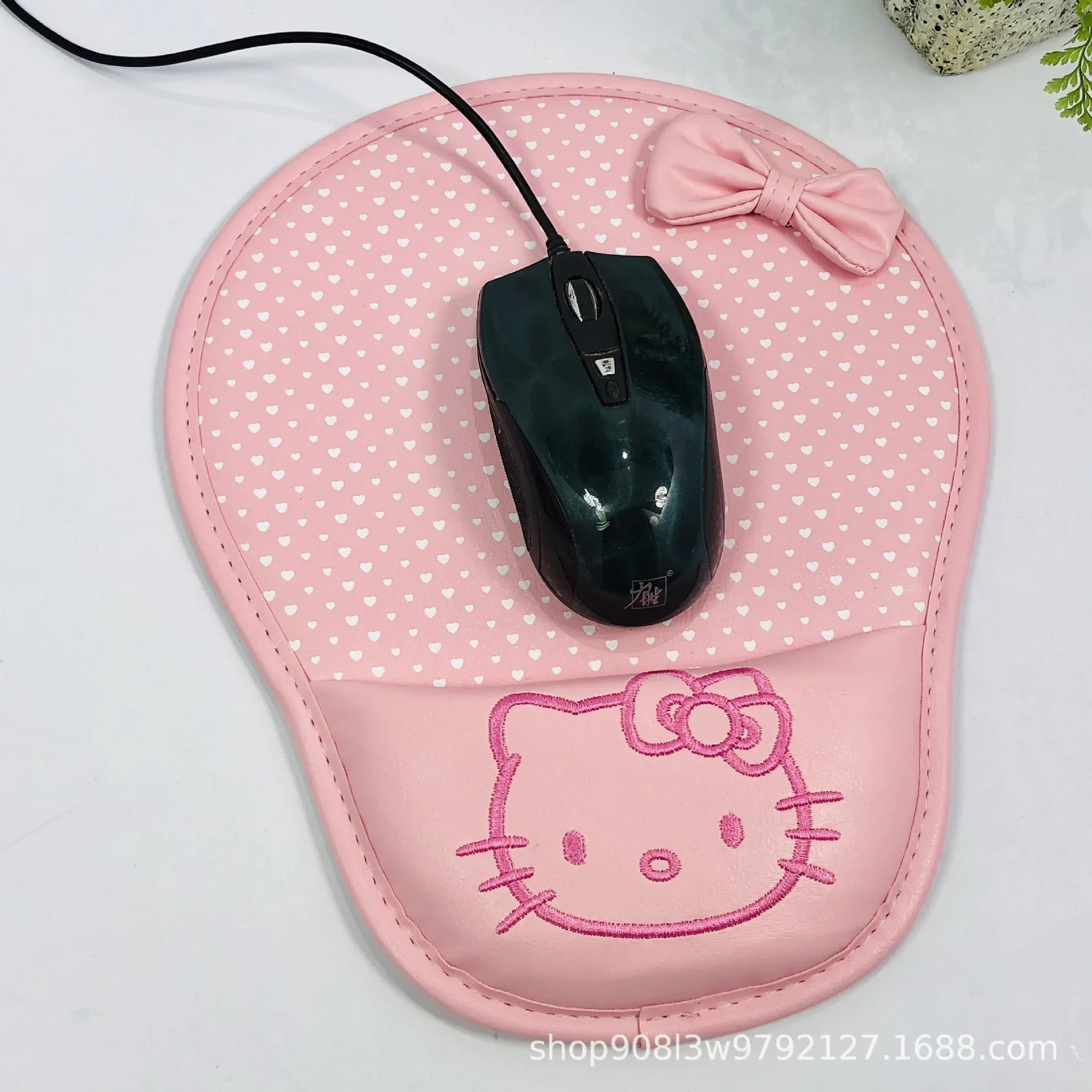 Sanrio Hello Kitty Cartoon PU Wrist Mouse Pad Cute Wrist Mouse Pad Creative Office Desk Anti-slip Mouse Pad