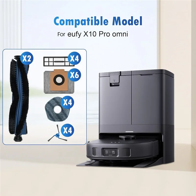 A39M Zubehör Kit für Eufy X10 Pro Omni Staubsauger Hauptseitenbürste Hepa-Filter Mopp Tuch Staubbeutel