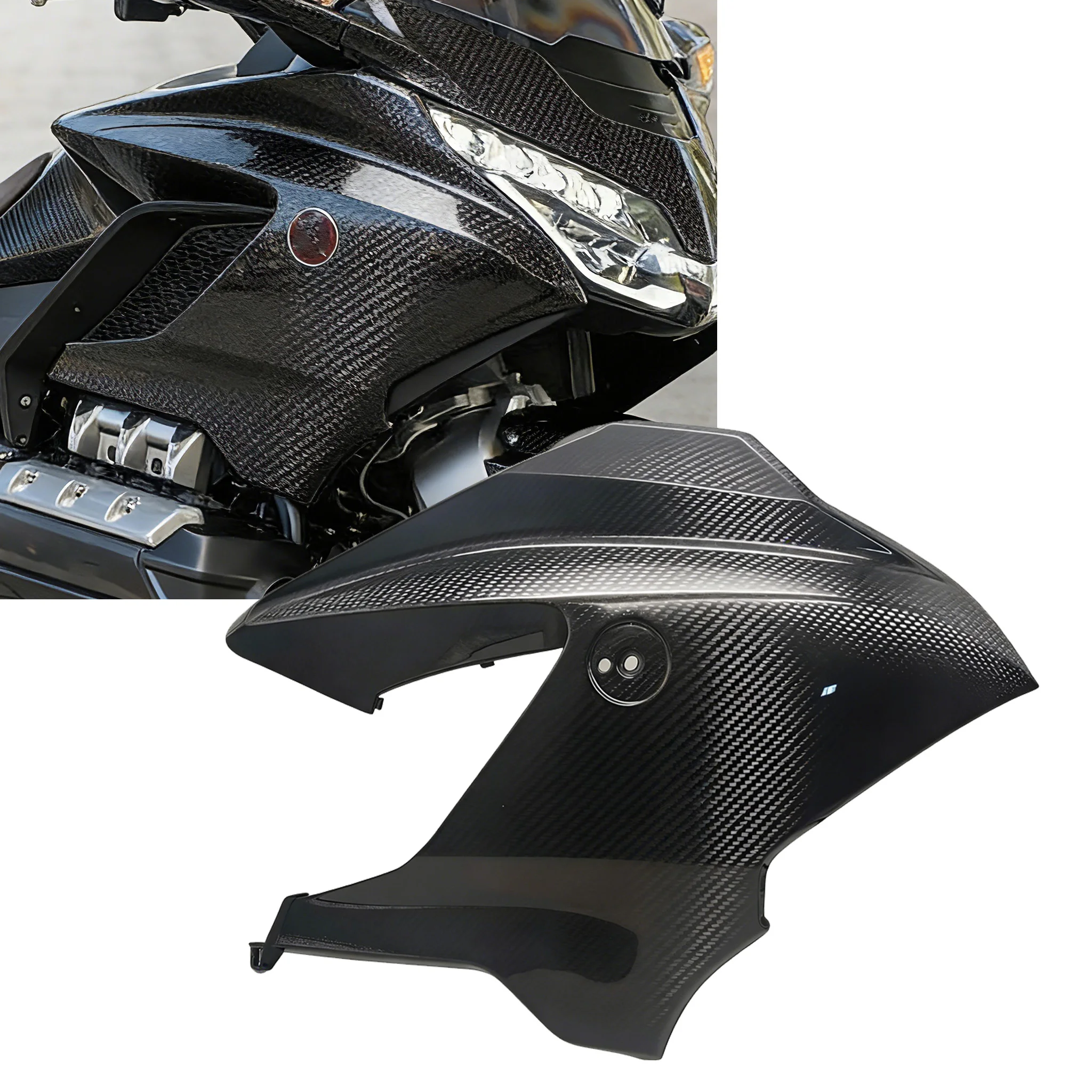 for Honda Gold Wing GL1800 Blackened Carbon Fiber Engine Decorative Cover Kit Fuel tank side panel shell 18-24 years F6B