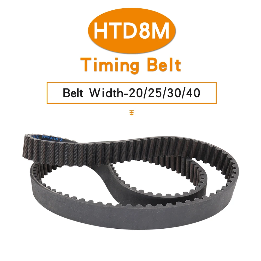 Correia Dentada Htd8m3424 3480 3600 3640 3720 3824 4000 4224 4400 4520 Dentes Passo 20 mm Largura da Correia da Máquina de Borracha 25 30 40 mm