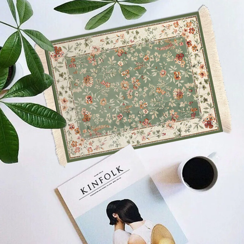 Tassel Edge Desk Pad European Luxury Mouse Pad Waterproof Rubber Table Mat Elegant Dining Placemat Office Stationery Decor