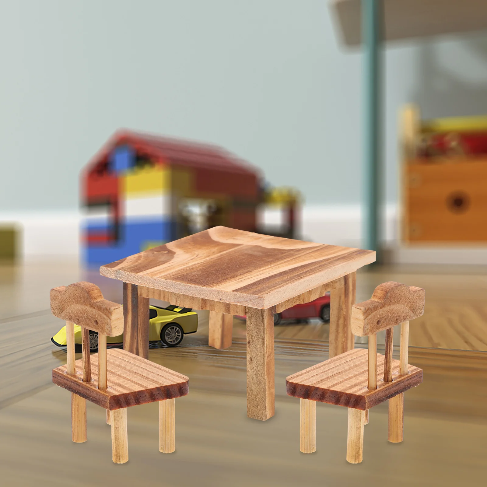 ミニ木製家具セットかわいいテーブルチェアデスク装飾用、教育ロールプレイおもちゃ、小さな家庭用家具、中国風