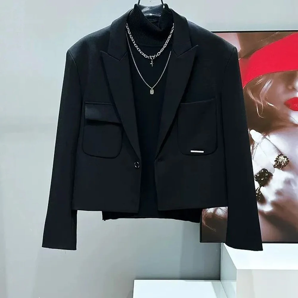 

Winter New Men's Solid Color Short Suit Jacket American Retro Fashion Trendy High Street Loose Casual Simple Niche Men's Top