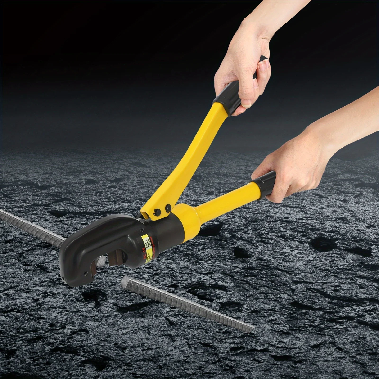 [Hydraulic Rebar Cutter] 1pc Compact Hydraulic Rebar Cutter - 0.2-0.6in Cutting Range - High Strength Portable for Construction