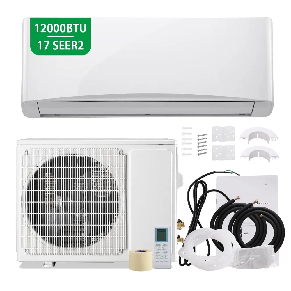 

Мини-сплит-система кондиционирования и обогрева 12000 BTU, 17 SEER2, энергосберегающая, 115 В переменного тока, для охлаждения и обогрева помещений площадью до 750 кв. футов. Индивидуальный заказ