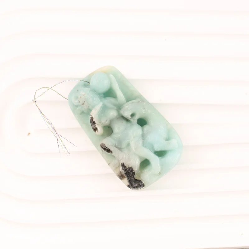 B&F Handmade Amazonite Pendants, Genuine Natural stones beads, Unique Stones for jewelry & DIY Earring Beads