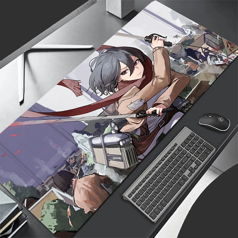 Mousepad Computer Gaming Accessories Keyboard Pad Office PC Rubber Mouse Pad A-attack on Titan Mikasa Decoracion Desk Mouse Mat