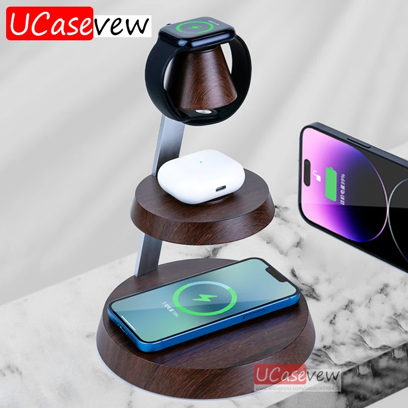 

5in1 Fast Charging Wireless Charger Stand for iPhone 14 Plus 13 12 11 ProMax Mini Watch 8 7 6 SE Airpods Pro3 2 Pad Dock Station