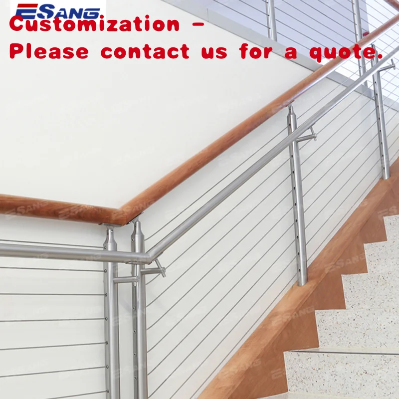 custom.ESANG Home Decorative Modern Design Stainless Steel Railing Post Staircase Handrail Stair