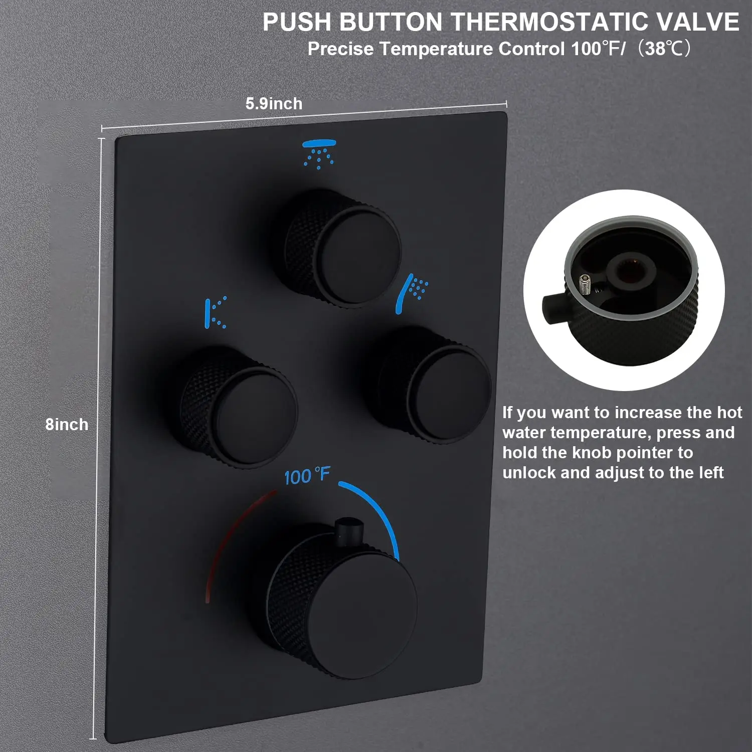 3-Way Thermostatic Shower System - Complete Bathroom Combo Set with Rainfall Showerhead & Handheld Spray