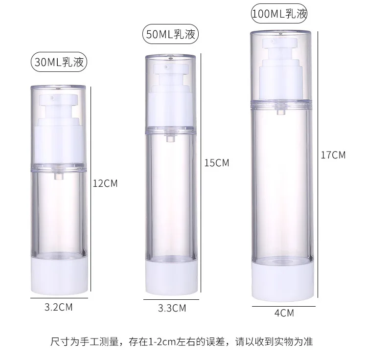 15/30/50/100ML Airless Vakuum Nachfüllbare Flaschen Portablere Leere Lotion/Sprühflasche Reisepumpe Kosmetikbehälter Make-up-Tool