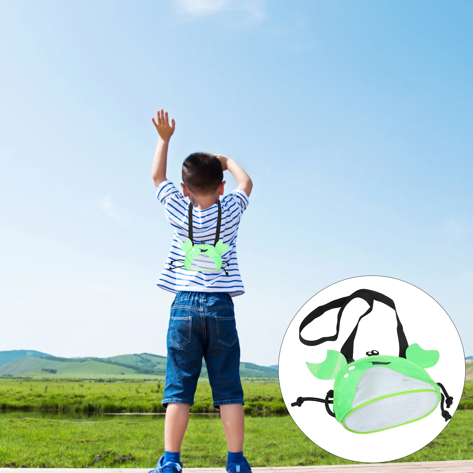 

Crab Design Beach Bag Kids Large Capacity Mesh Organizer Portable Storage Shell Collecting Bag Sea Shell Bags Seashell Bags