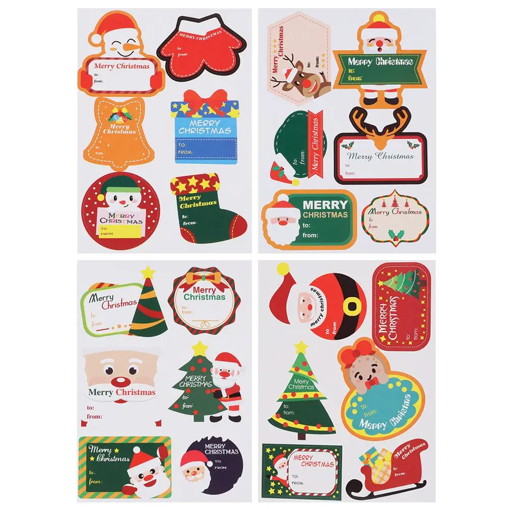 1Set Handmade Self Adhesive Biscuit Package Cookie Candy Tag Package Label Xmas Ornament Merry Christmas Gift Paper Sticker