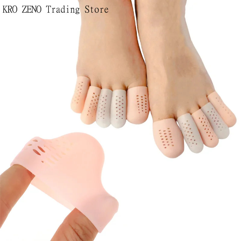 5 Pair NEW Silicone Foot Care Finger Toe Cap Protector Cover Thumb Sleeve Corn Blisters Pain Relief Toe Tube Bunion Correction