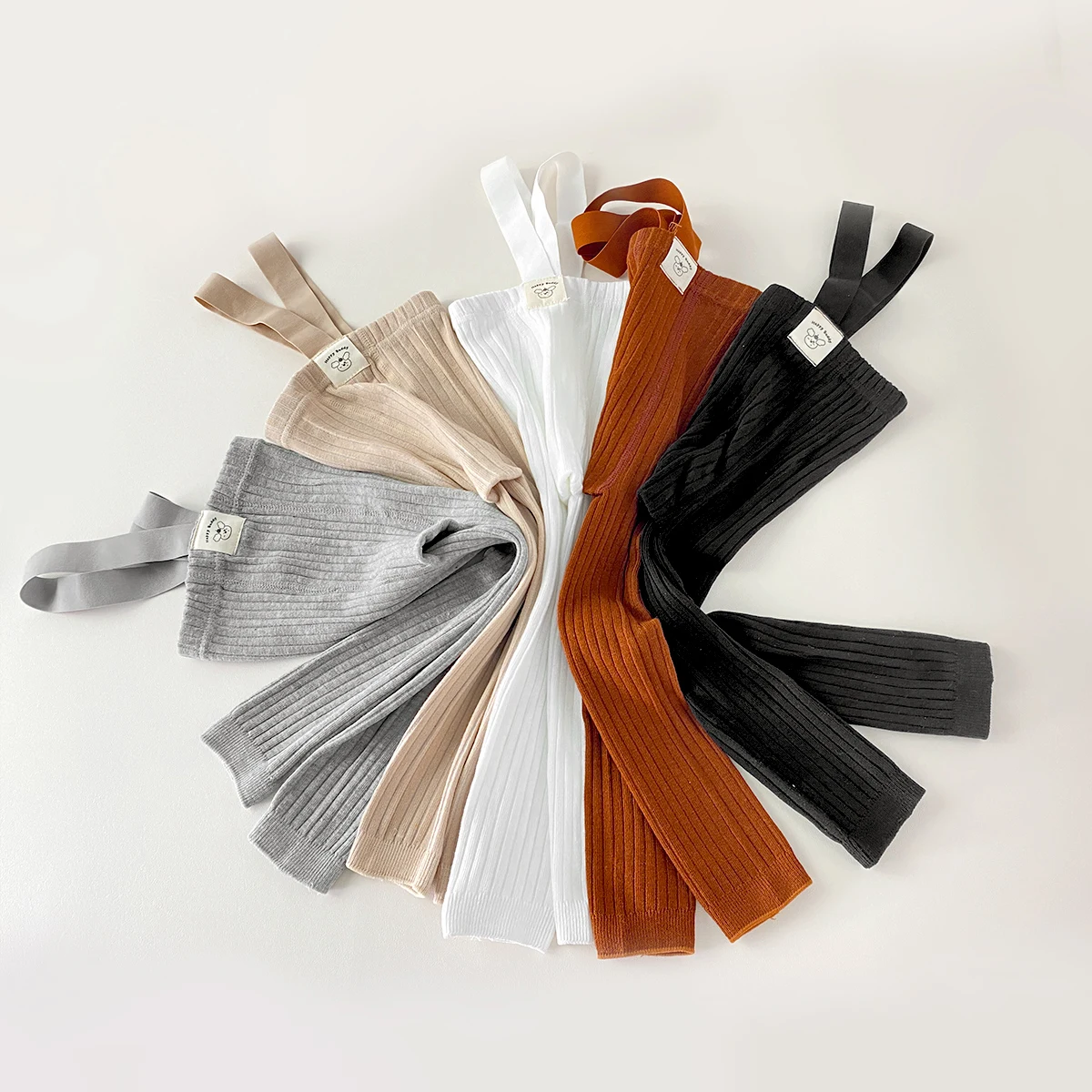 3er-Set Baby-Leggings, Overalls in Schlichten Einfarbigen und Gestreiften Designs, Mittlere Dicke, Geeignet für Tägliches Tragen in Allen Jahreszeiten – Detail 4