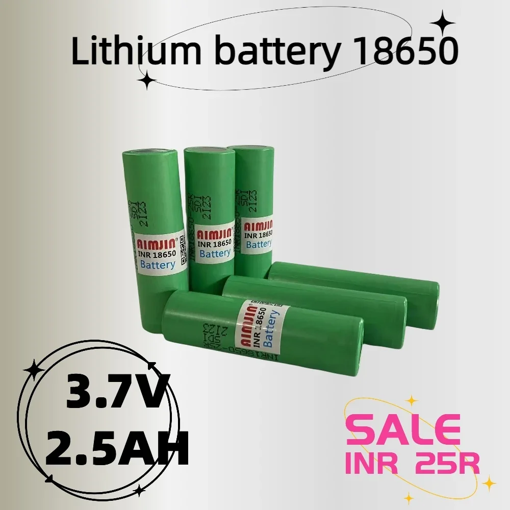 2500mAh 3.7V INR18650 25R Lithium Battery+ Charger For Screwdriver Flashlight Tool Battery