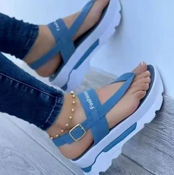 New Women Sandals Summer  Fashion Peep Toe Flip Flops Buckle Non-slip Platform Sandals Woman Sandalia Feminina Plus Size 35~43