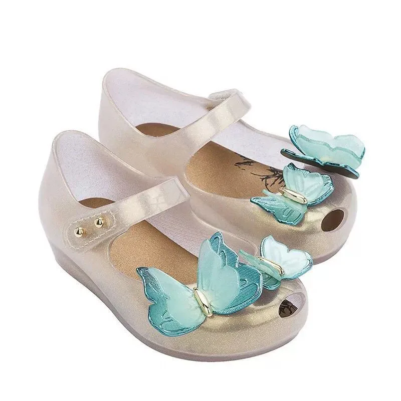 Spring and summer new children\'s fish mouth butterfly princess jelly shoes