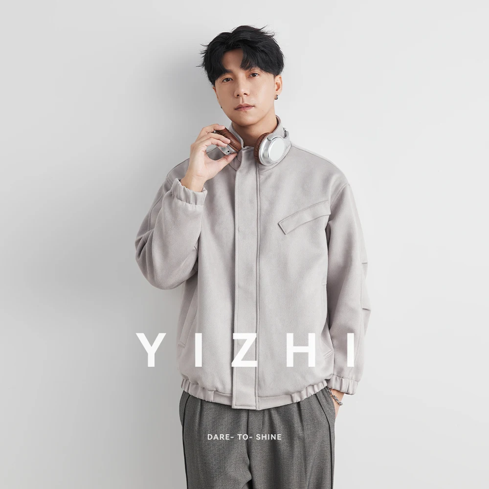 2025 Spring Autumn Men's Ort Wide Baseball Sle Woolen Jaet Trendy Korean Version Youth Casual Faion Windproof Coat Men Clothing