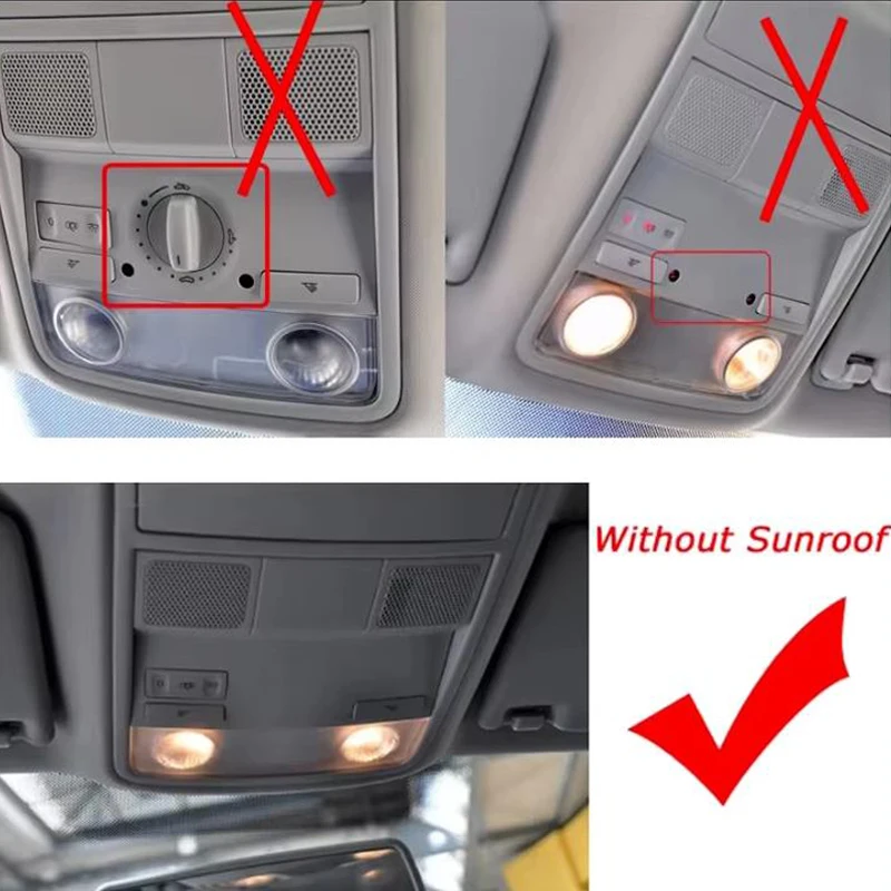 56 د 947105 مصباح قراءة على شكل قبة أمامية باللون البيج والرمادي بدون مفتاح فتحة سقف لسيارة VW Passat B6 Golf 5 6 Tiguan Karoq Octavia Superb #6