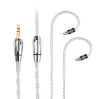 Dboom HiFi 4N OFC Silver Plated IEM Cable Earphone Wire 3.5mm 4.4mm 0.78mm 2pin for Moondrop Weston 1964 W4R UE3X UE18 KZ BA10
