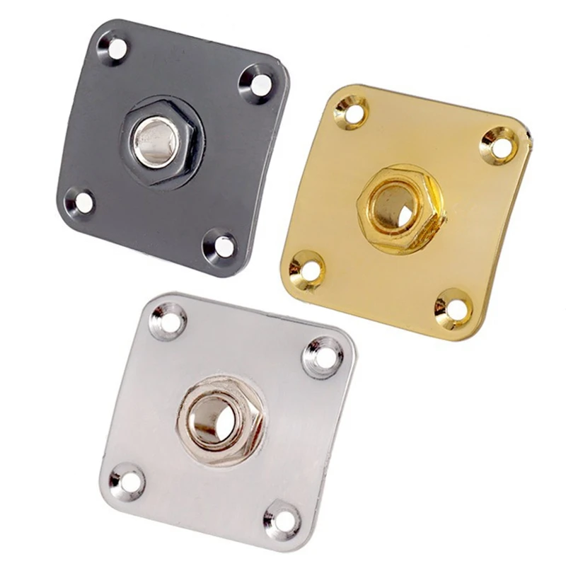 35MM Metall Quadratische Gitarre Jack Platten JackPlate Abdeckung Für Elektrische Gitarre Zubehör Teile – Detail 1