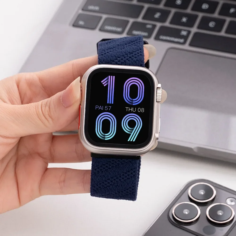 Нейлоновый ремешок с петлей для Apple Watch Band 46 мм 45 мм 44 мм 42 мм 41 мм 40 мм 49 мм Браслет для Iwatch Series SE 10 9 8 7 6 5 Ultra Correa