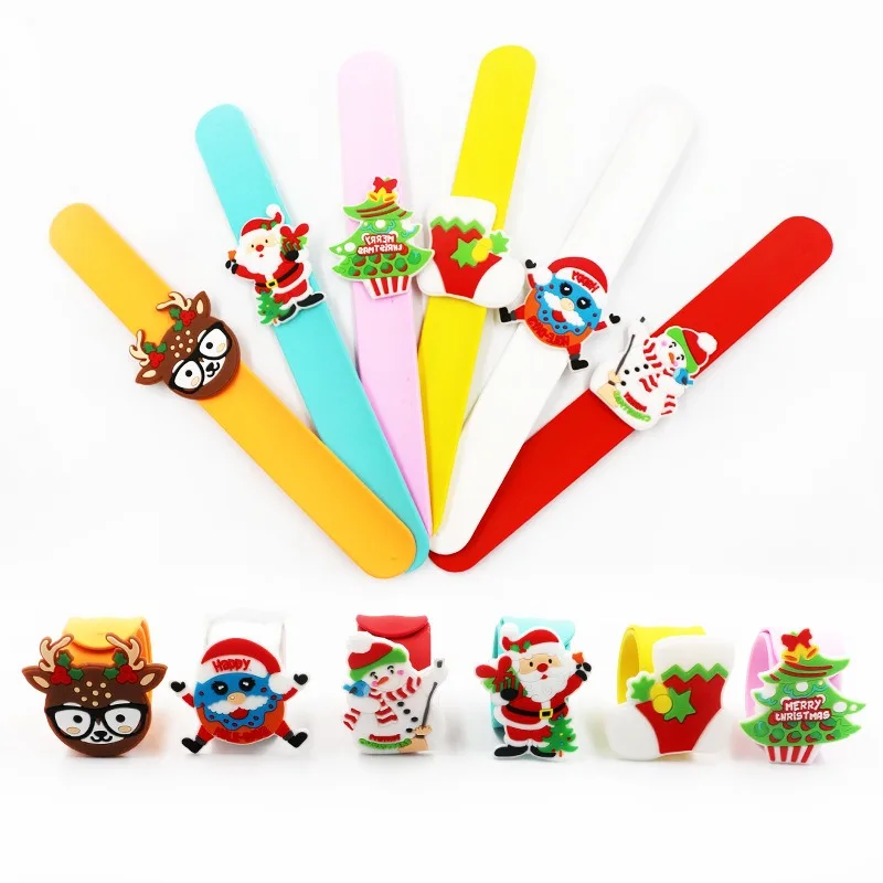 Juguete circular de silicona de Navidad de 3 uds, juguetes sensoriales Push Pop Fidget para niños, rellenos de bolsas de recuerdo de fiesta, regalo de cumpleaños