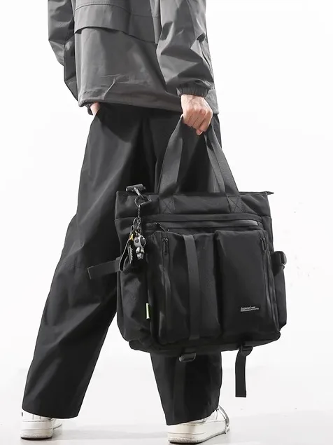 حقيبة كتف عصرية كبيرة السعة للرجال، حقيبة كمبيوتر للعمل، حقيبة رياضية متعددة الوظائف #5