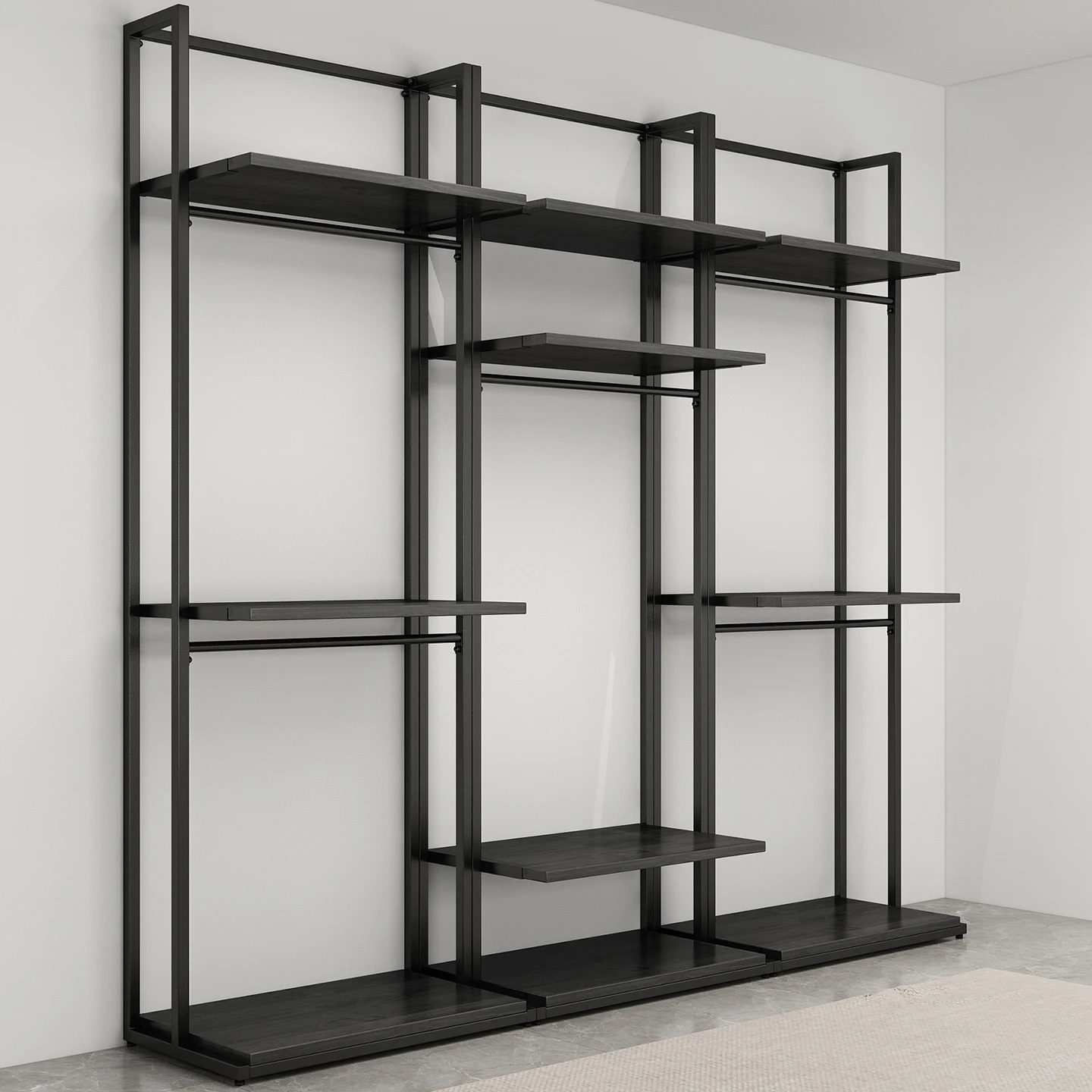 

Metal wardrobe 2025 new popular all-iron steel frame structure corner solid wood bedroom home custom cloakroom