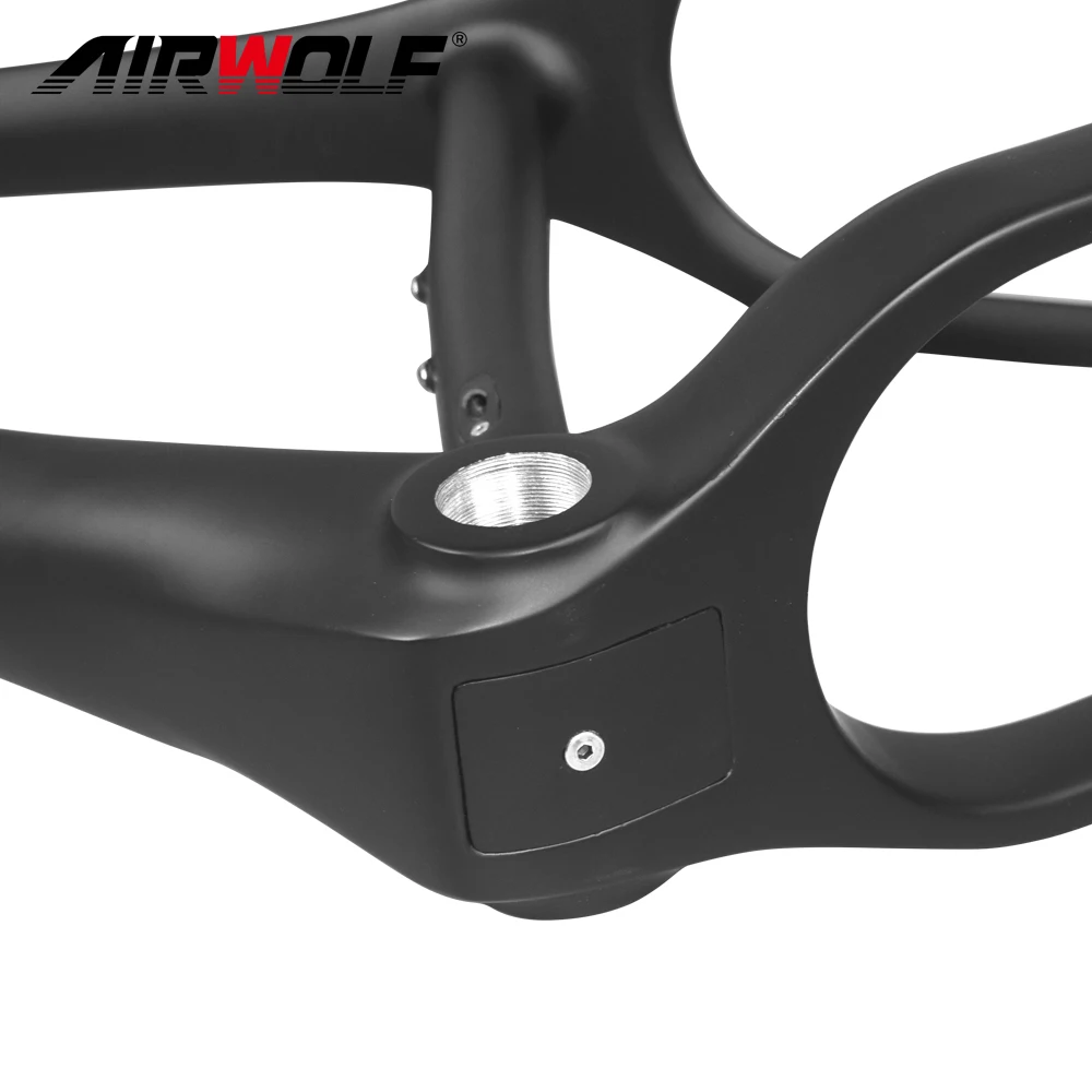 AIRWOLF 26ER Carbon Fiber Fatbike Frame 197*12 Size Available Full Carbon Fatbike Frameset BB100 Snow Bike Frame With Fork