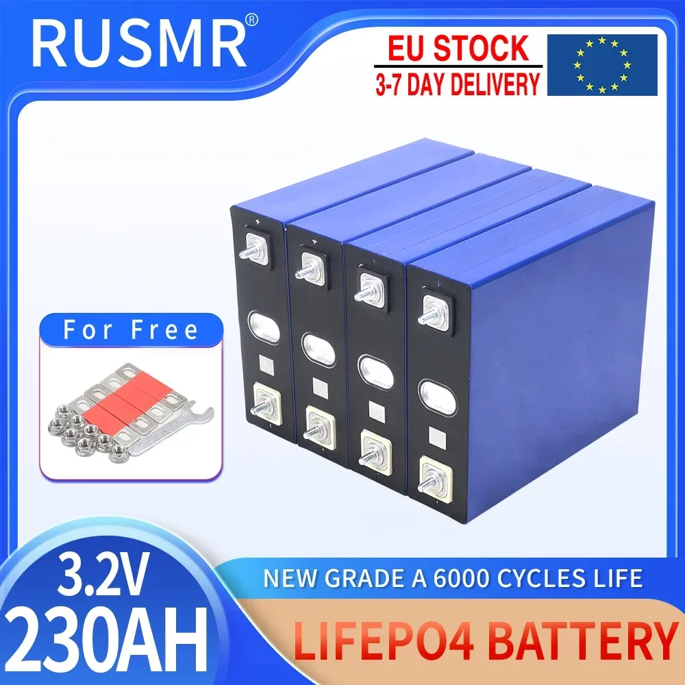 NEW 3.2V 230Ah Lifepo4 Lithium Iron Phosphate Battery DIY 12V 24V 36V 48V Grade A Rechargeable Cell For RV Golf Cart Solar Boats