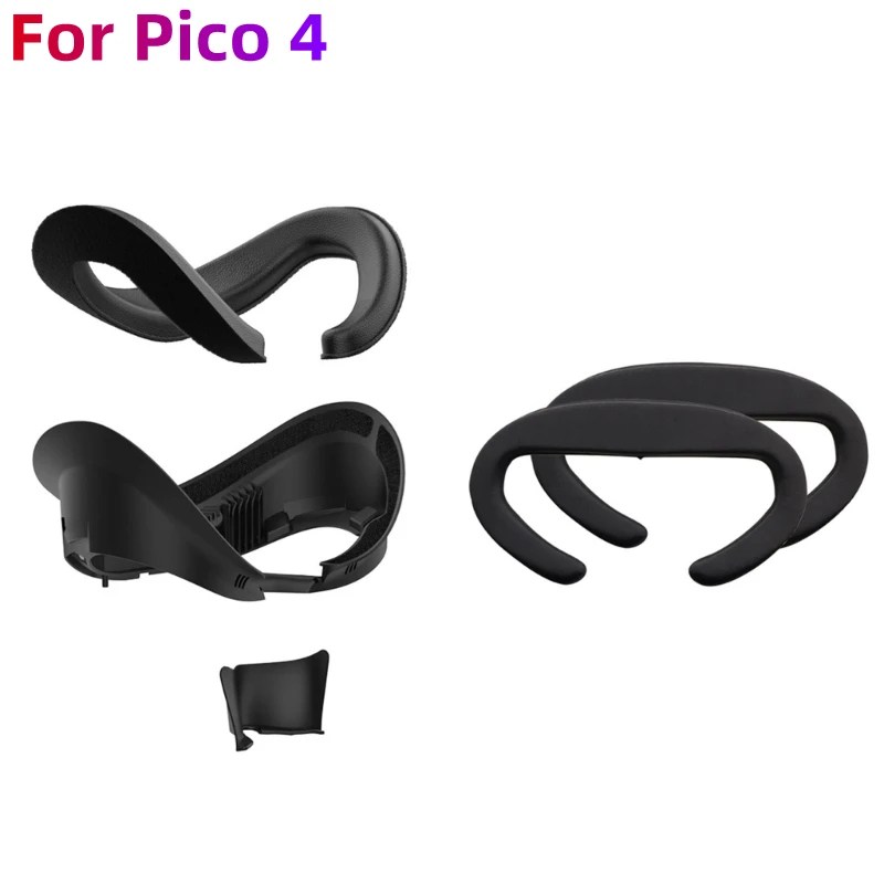 VR Face Interface Bracket Sponge Face Pad Replacement For Pico 4 VR Headset Washable Sweat-Proof Leather VR Face Cover