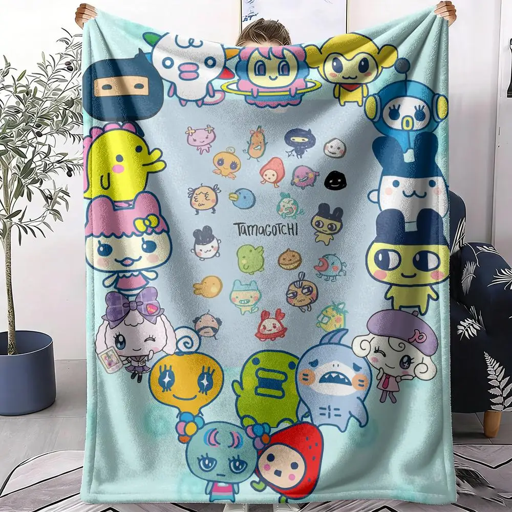 

T-Tamagotchis Throw Soft Flannel Throw Summer Blanket Lightweight Cozy Nap Blanket For Sofa Bed Travel