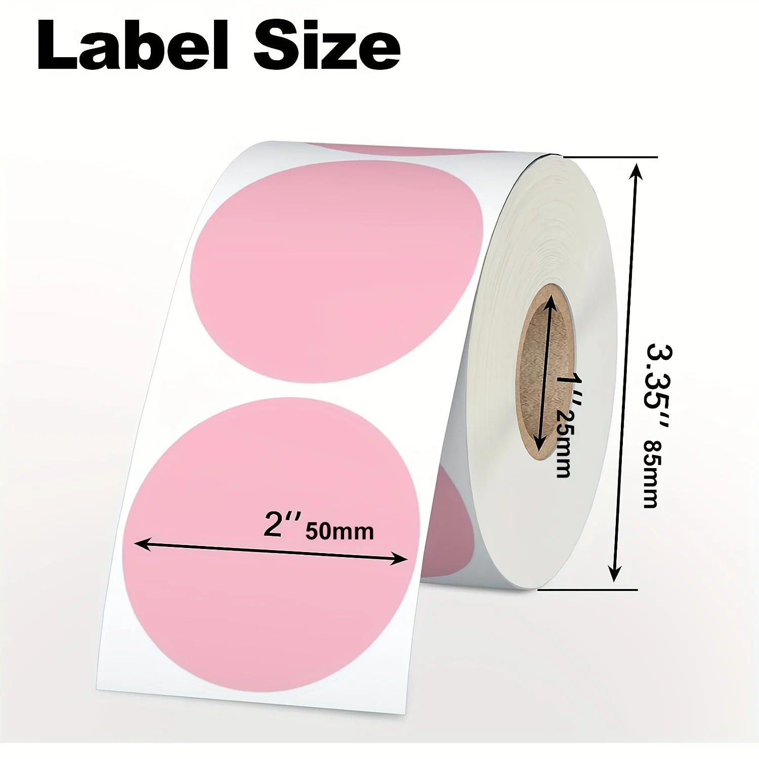 600 sheets Count 2 Glossy Round Thermal Labels – Durable, Self-Adhesive, Quick-Apply for Business & Inventory