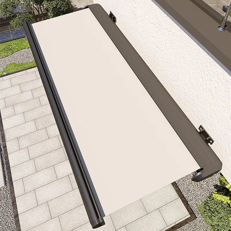 【Hot Sale】Aangepaste residentiële buitenluifel schaduw deurluifel elektrische intrekbare luifels terrasafdekking dak aluminium