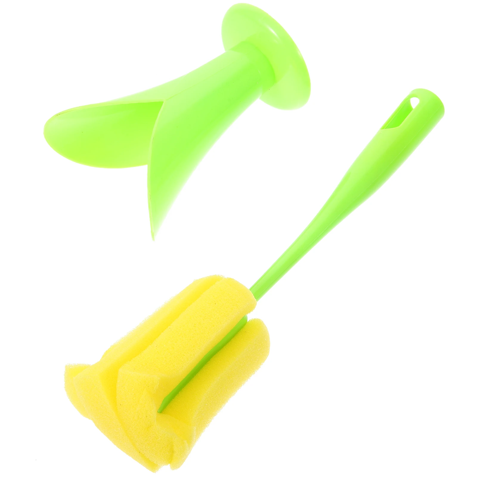 

Long Handle Sponge Cleaning Strong Dirt Removing Sturdy Water Mug Milk Flask Large Cleaner Space Saving Design
