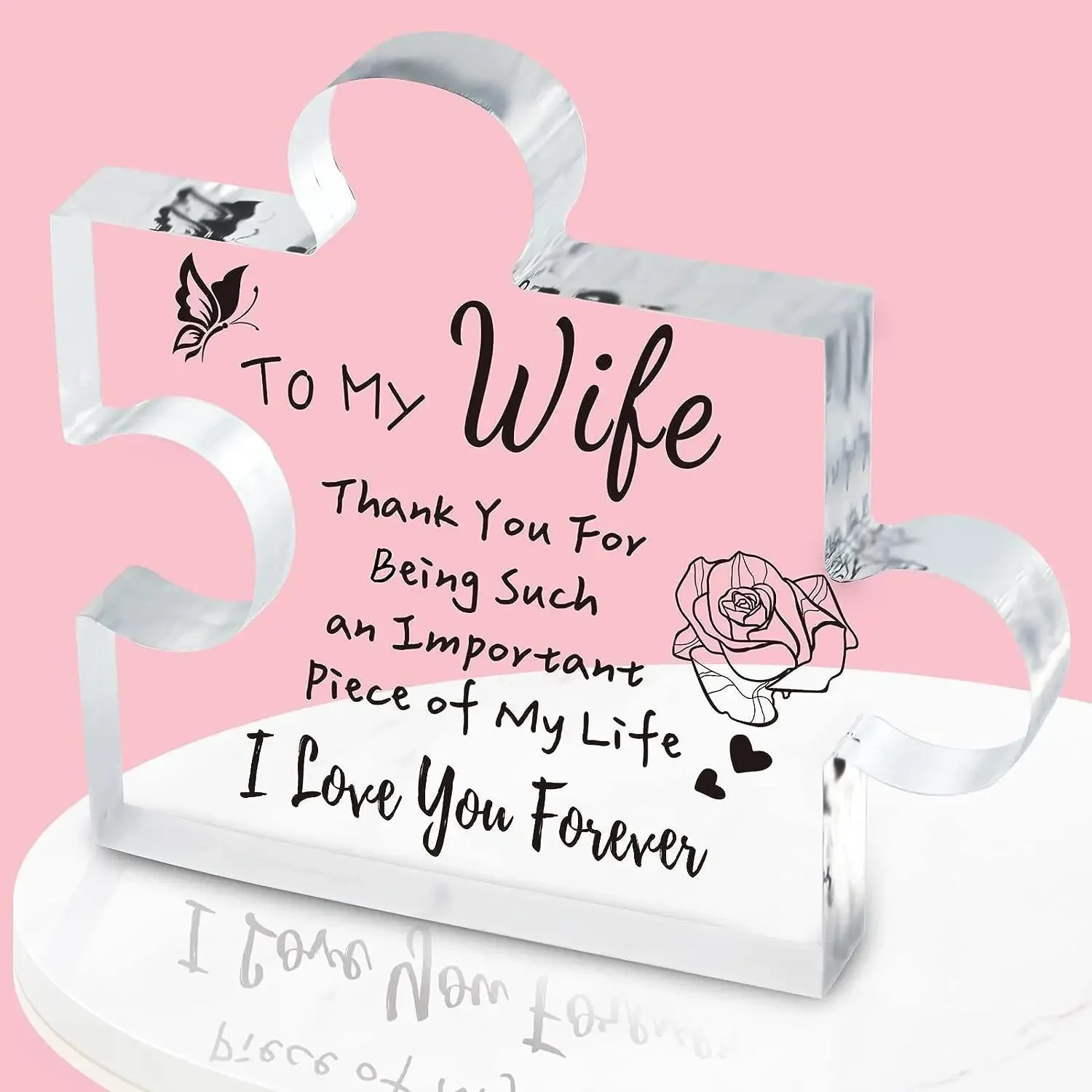 Engraved Puzzle, Mum Sweet Present Engraved Acrylic Block Puzzle Mother\'s Day Gifts Birthday Surprises Gift Ornaments Home Decor