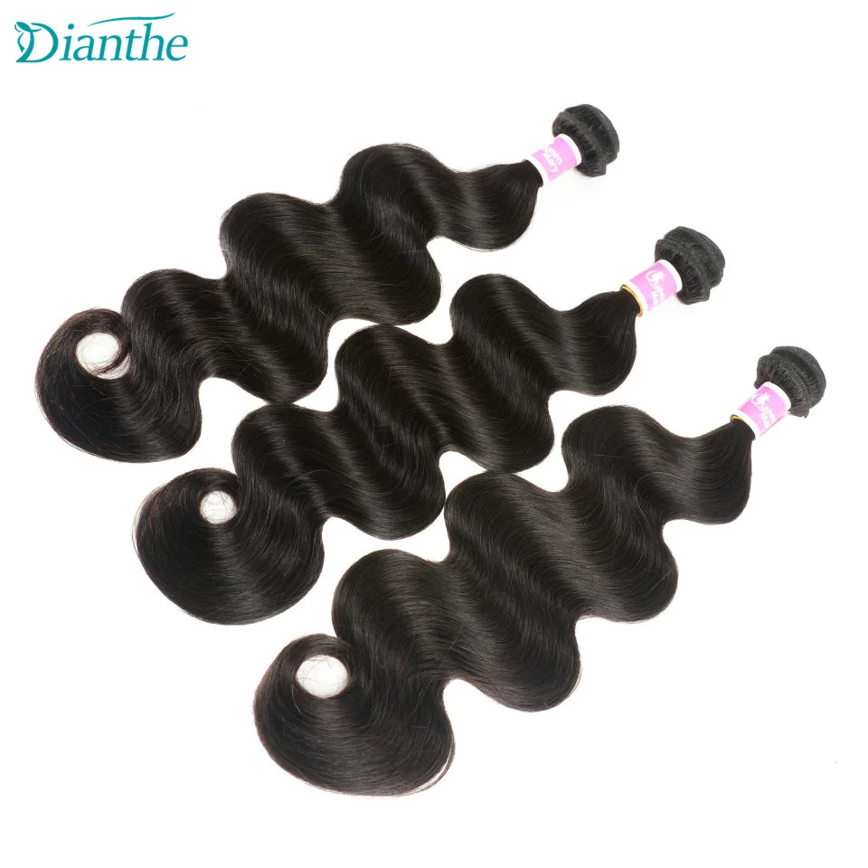 Dianthe – tissage en lot brésilien Non Remy 100% naturel lisse, Extensions de cheveux, 3/4 pièces