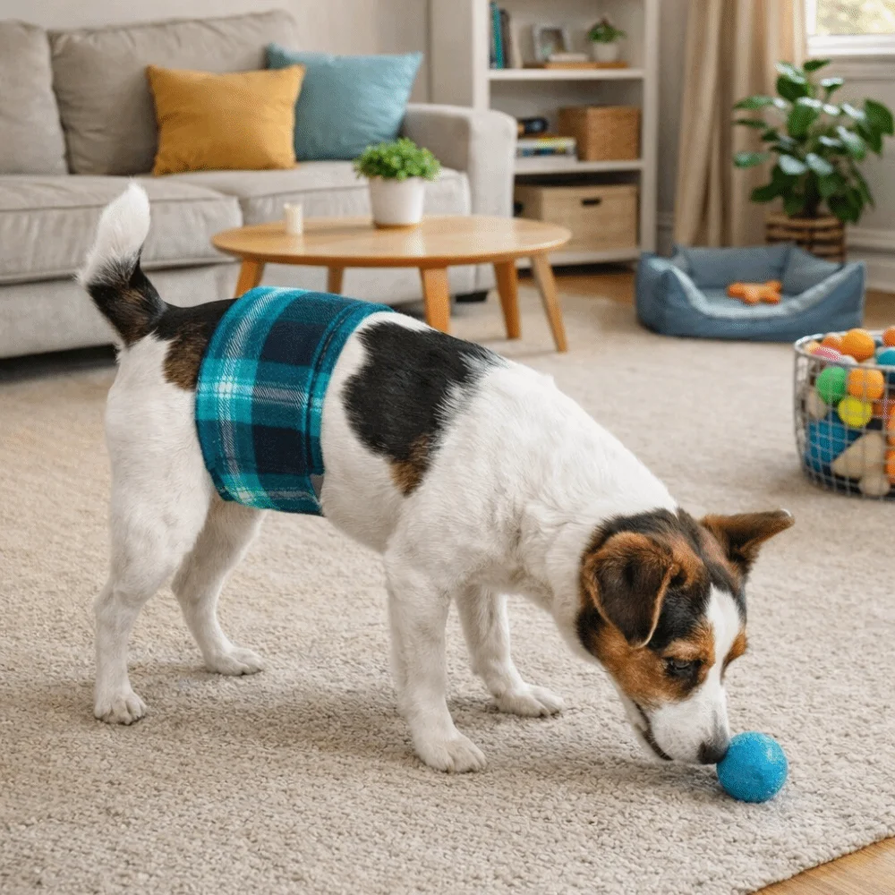 Leak Proof Dog Diapers Washable Adjustable Pet Physiological Pants Breathable Dog Paw Pattern Male Dog Belly Wrap Wound Recovery