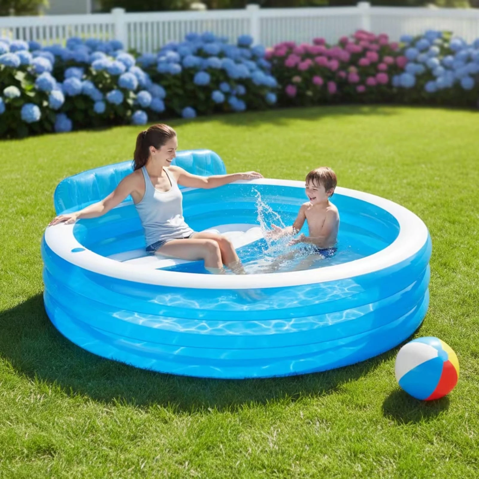 inflatable-pool-with-backrest-drain-valve-round-pool-with-seats-yard-play-item-590-l-capacity-repair-mending-kit