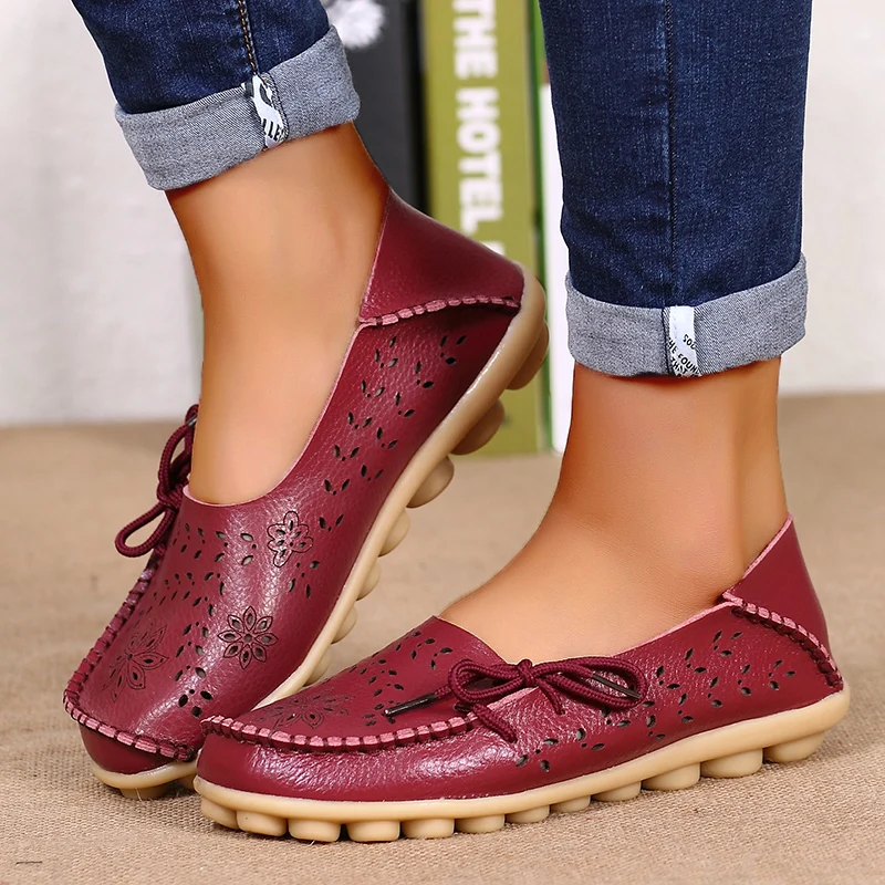 Genuine Leather Women Flats Fashion Tenis Designer Shoes Moccasins Flat Shoes Slip On Women Shoe Oxford Shoes Woman Plus Size